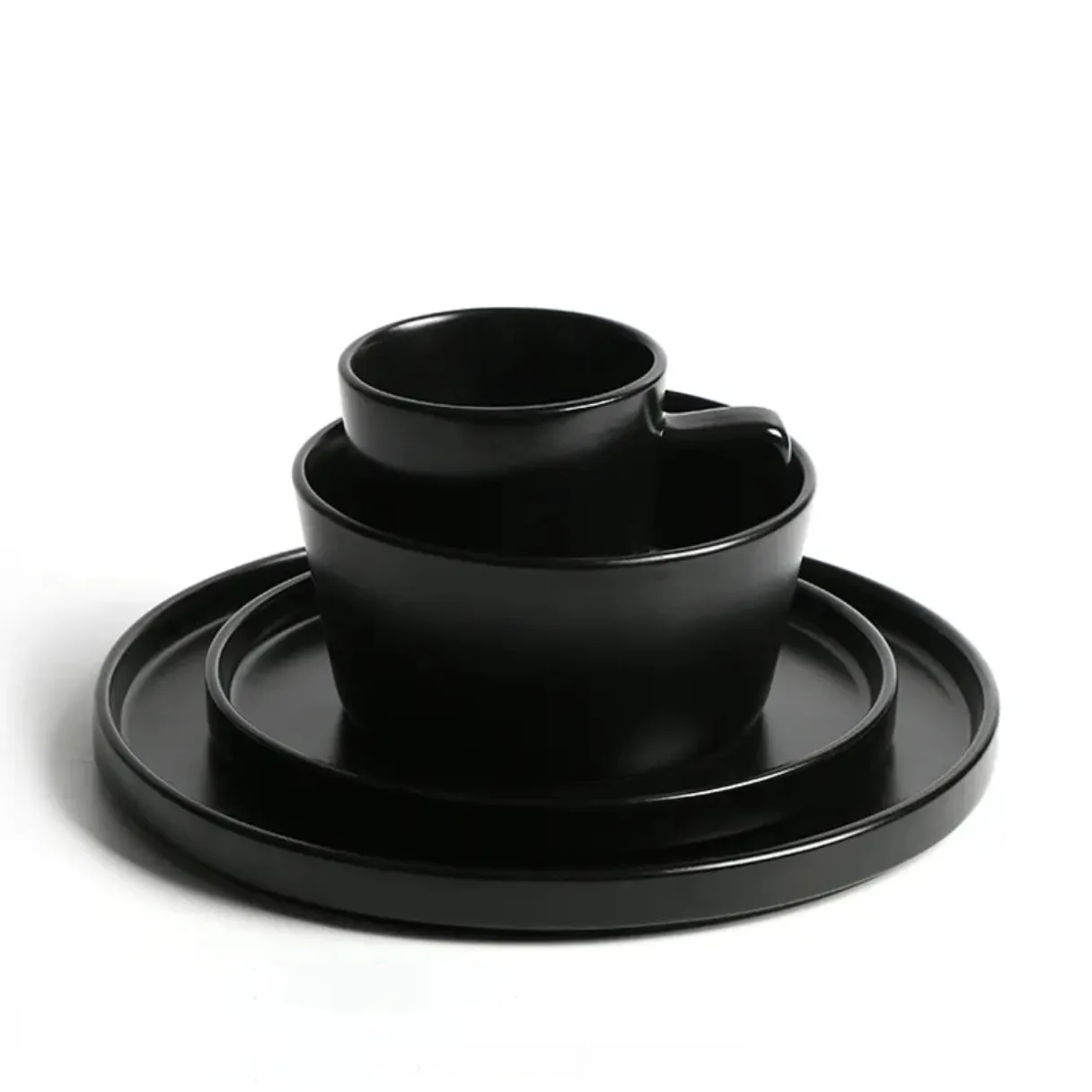 12pcs/16pcs/18pcs European American Market Porcelain Stoneware dinner set blue red black glaze