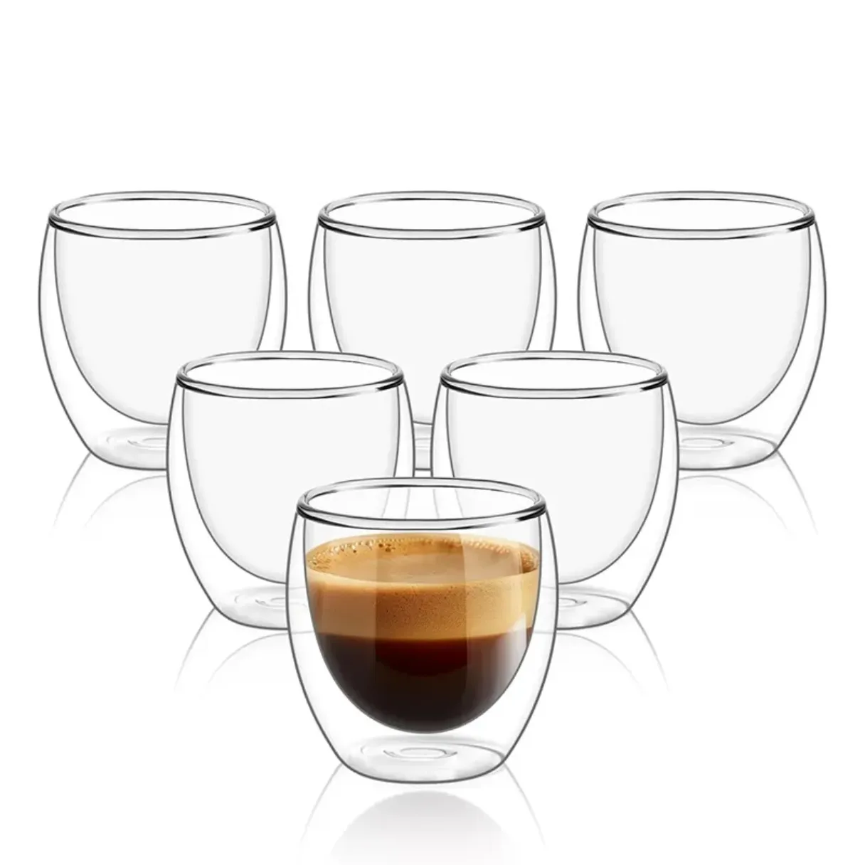 coffee double glass cup