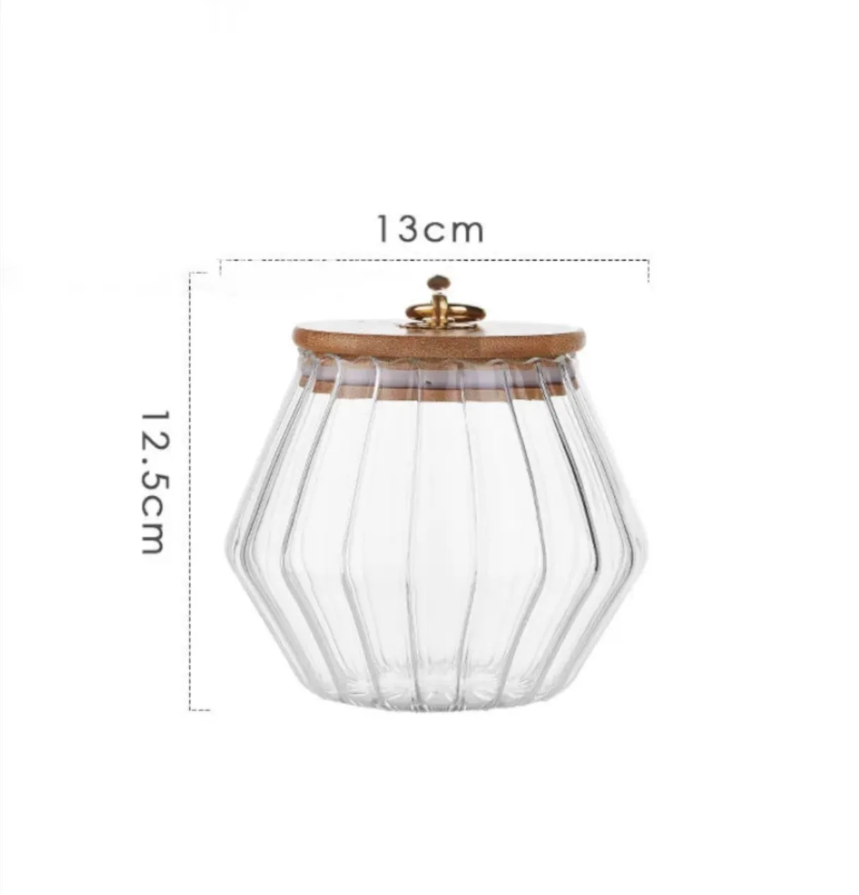 Diamond shape Coffee Beans Snack Candy Glass jar with Lid