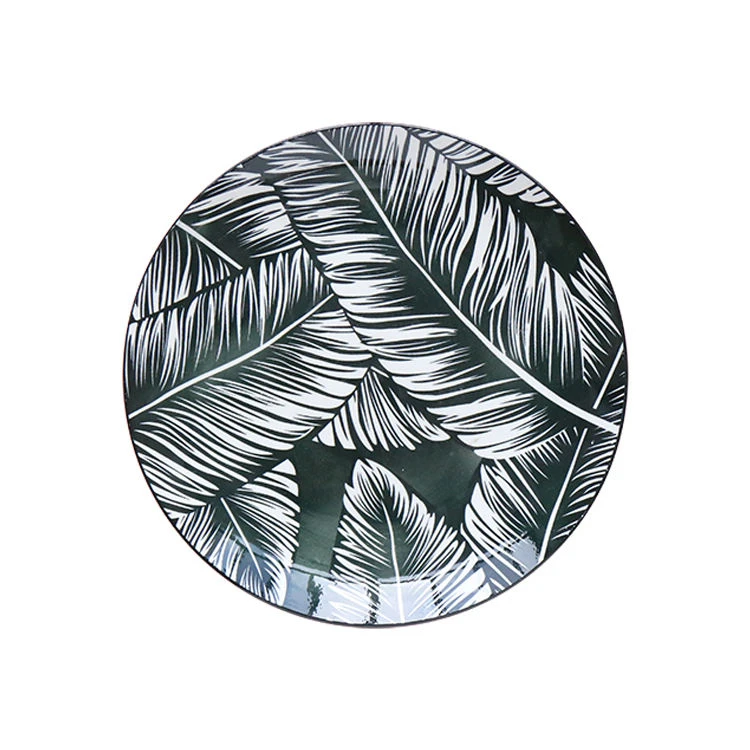 Leaf pattern Ceramic Bowl Set Porcelain Tableware For Restaurant Plates Sets