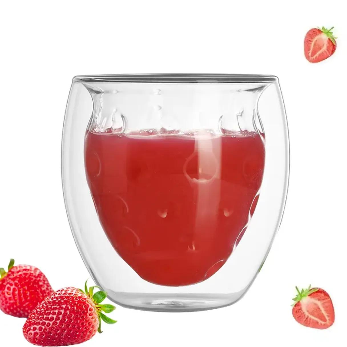 Grape shape fruit shape  double wall mug high borosilicate glass