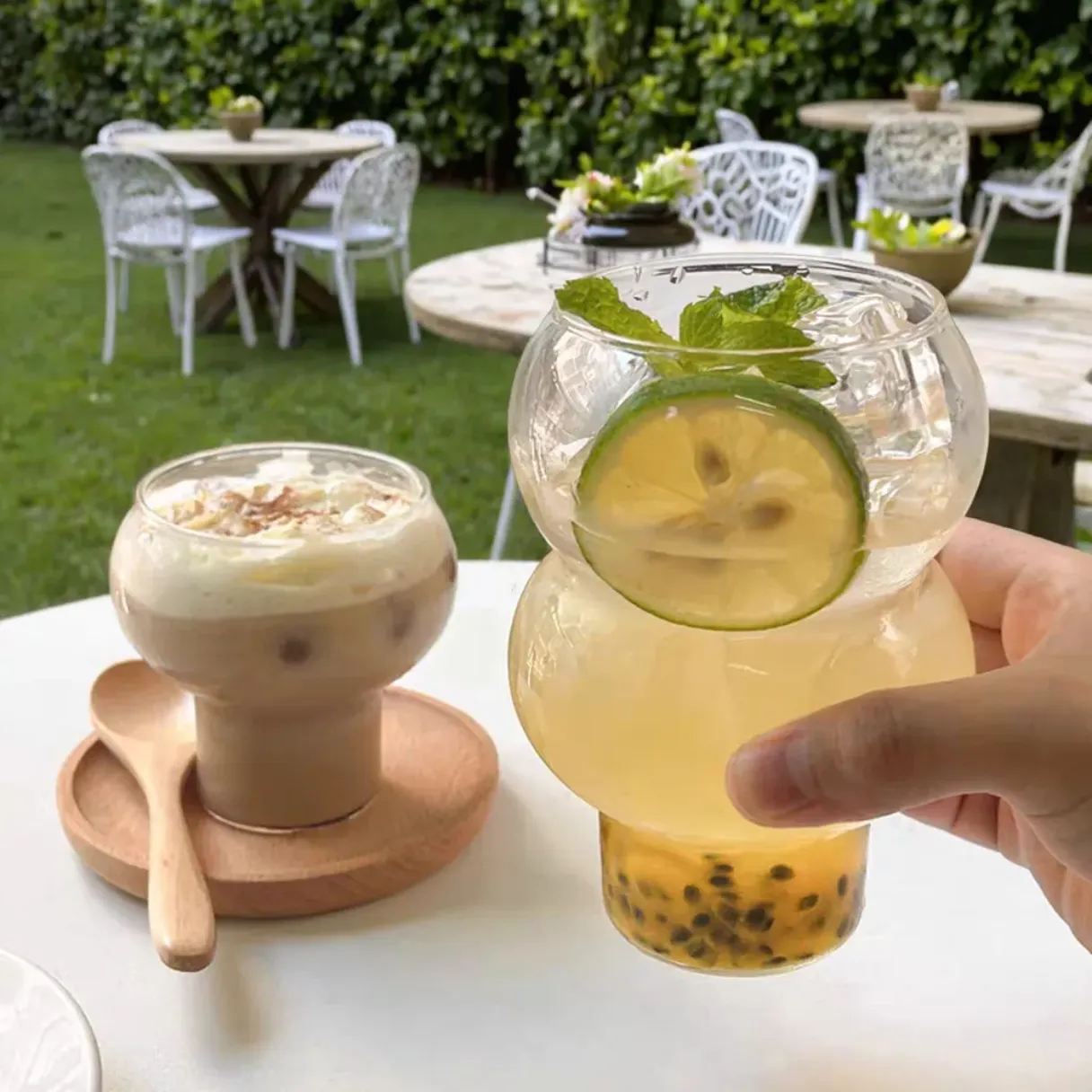 280ML/530ML COFFEE MUG COLD WATER CUP ICE MUG BOROSILICATE GLASS