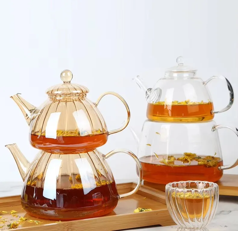 large glass tea kettle