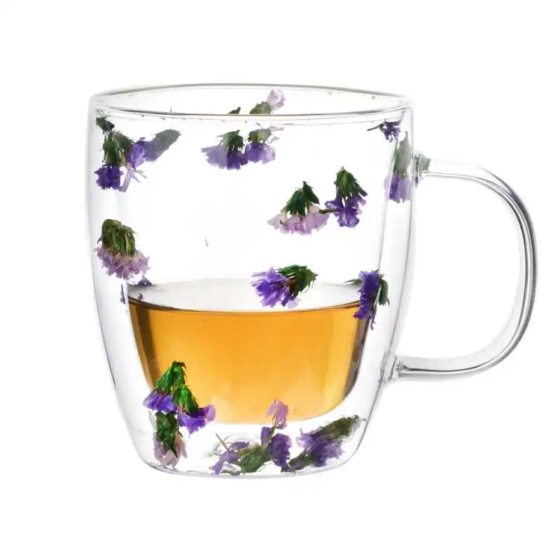 350ml double wall mug dried flower Forget-me-not
