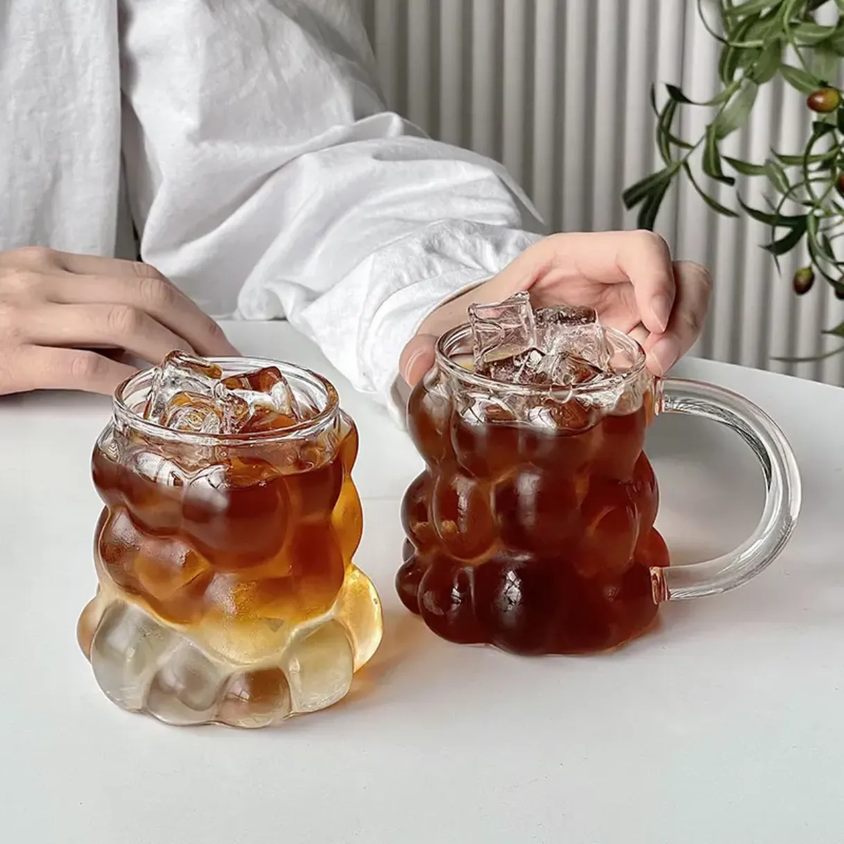 Ice Stacked coffee cup high borosilicate glass juice cup