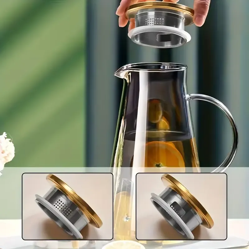 heat resistant glass teapot with infuser