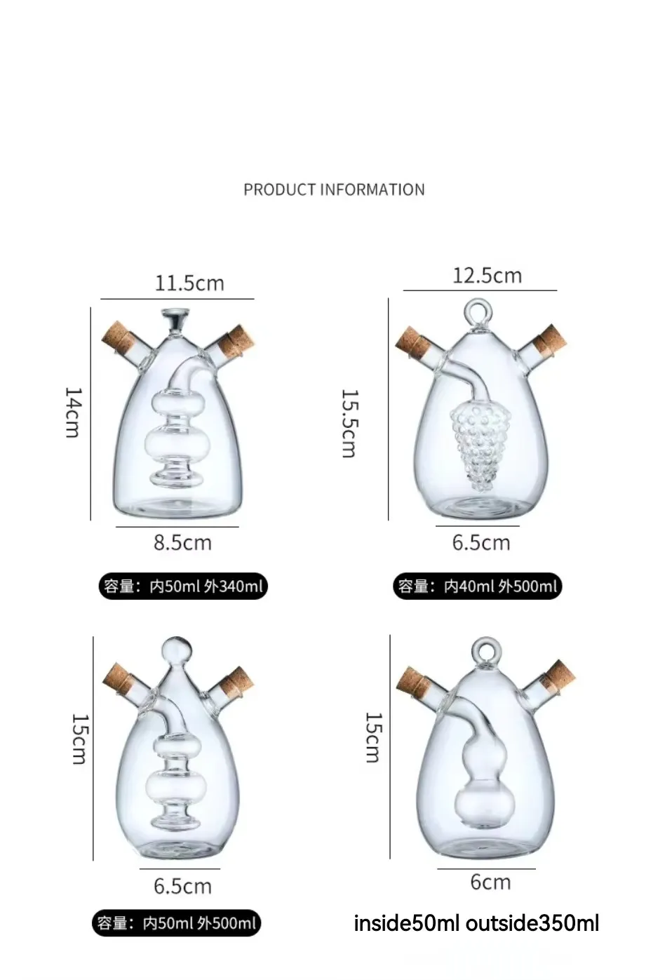 New High Borosilicate Glass Oil Pot Oil Vinegar Bottle Glass sealed Seasoning Pot Glass Oil Bottle Jar Wholesale Creative Bottle