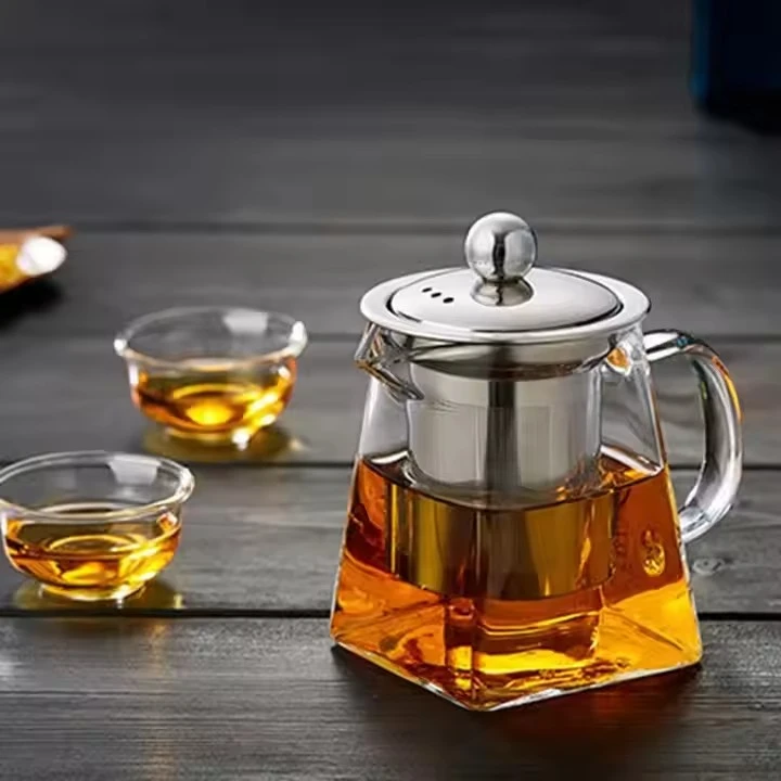 High Borosilicate Glass Square Teapot