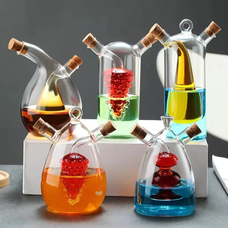 New High Borosilicate Glass Oil Pot Oil Vinegar Bottle Glass sealed Seasoning Pot Glass Oil Bottle Jar Wholesale Creative Bottle