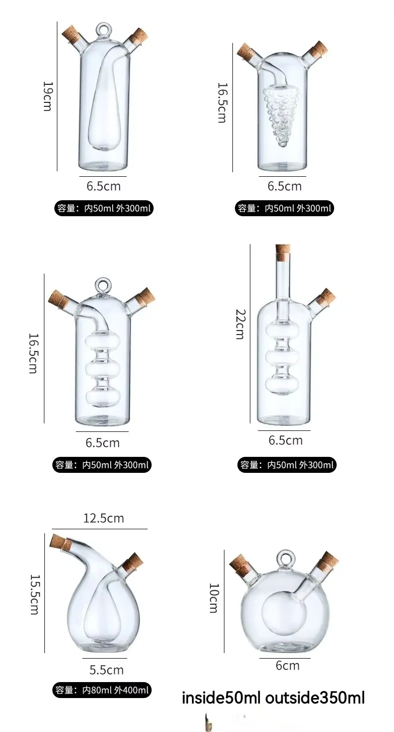 New High Borosilicate Glass Oil Pot Oil Vinegar Bottle Glass sealed Seasoning Pot Glass Oil Bottle Jar Wholesale Creative Bottle