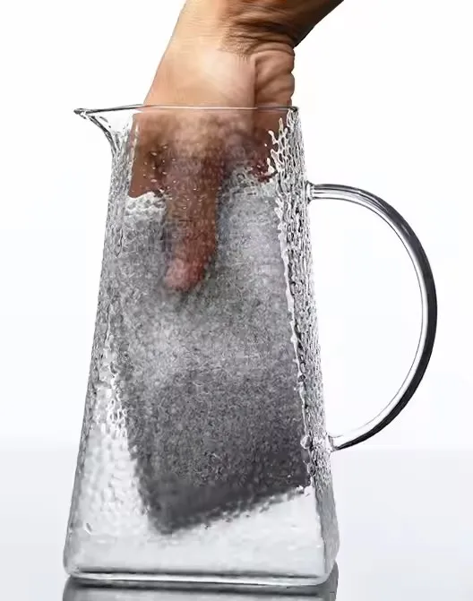 pink glass water pitcher