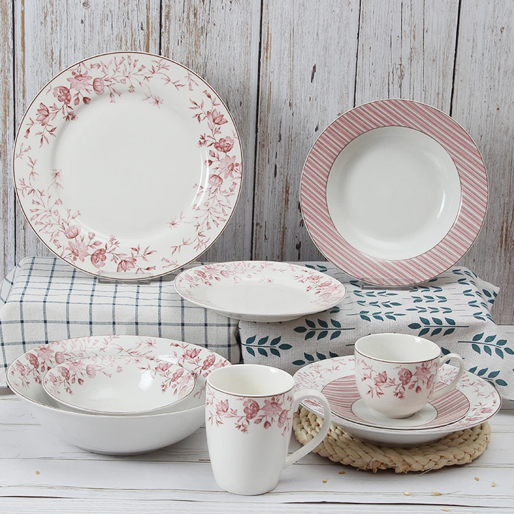 20pcs porcelain dinner set with flower pattern