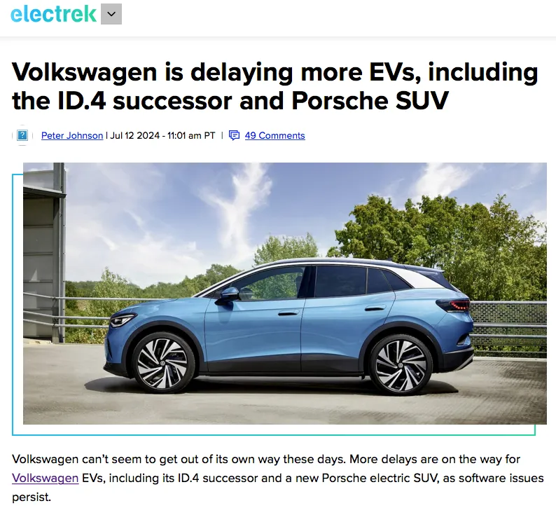 Volkswagen Group postpones the release of multiple electric vehicles!