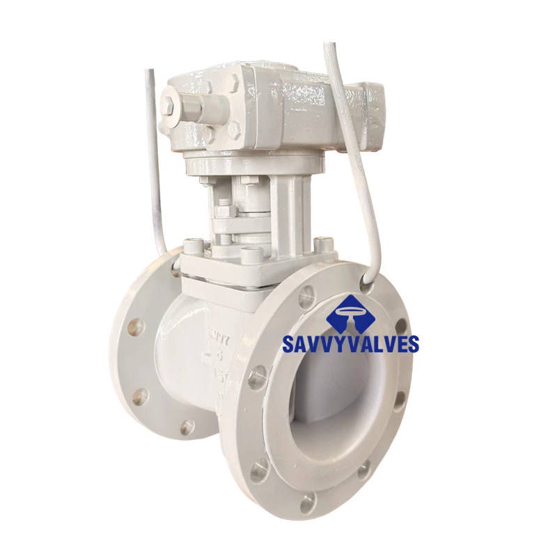 API 599 PFA fully lined plug valve