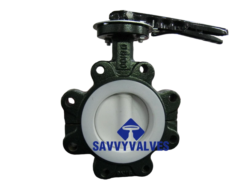 PTFE Fully Lined Butterfly Valve Lugged Split Body