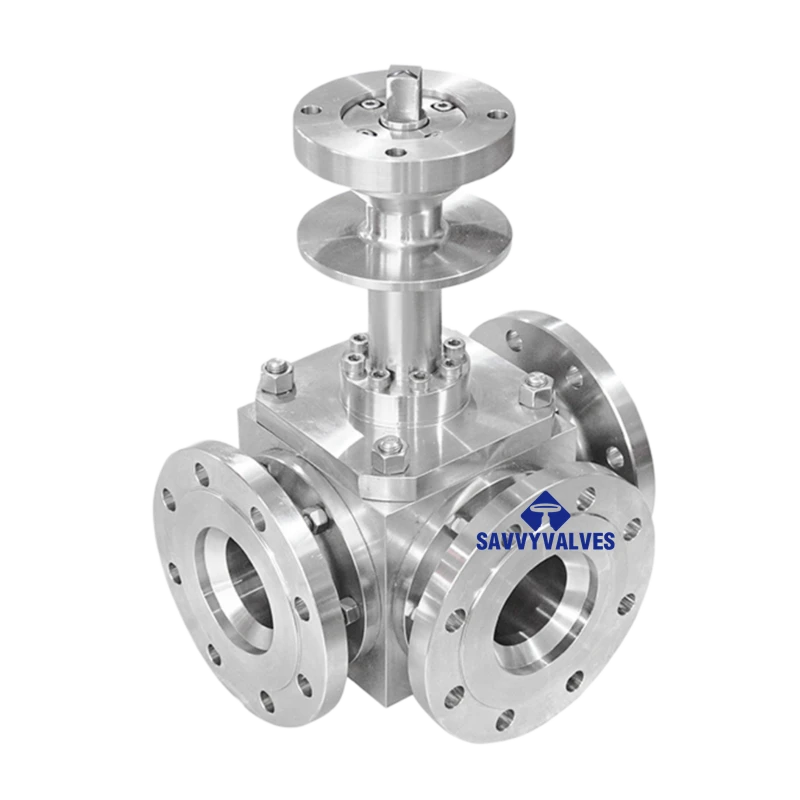 2″-300LB Cryogenic 3-Way Floating Ball Valve Ready For Actuators