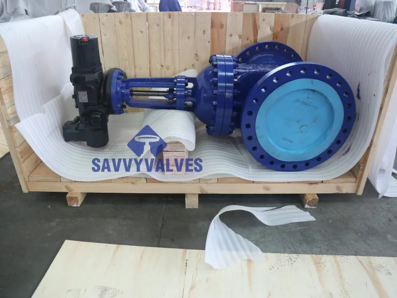 SAVVY motorised Solid wedge gate valve with BB, OS&Y, RS?
