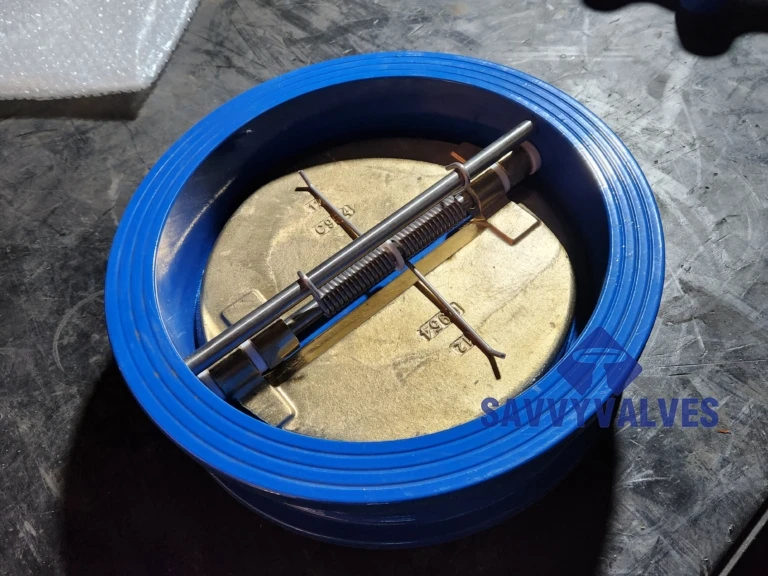 Rubber seat dual plate check valve