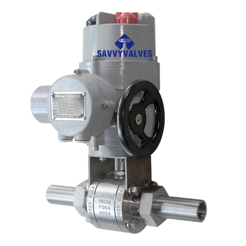 DN32-PN250-Nipples Motorized Floating Ball Valve