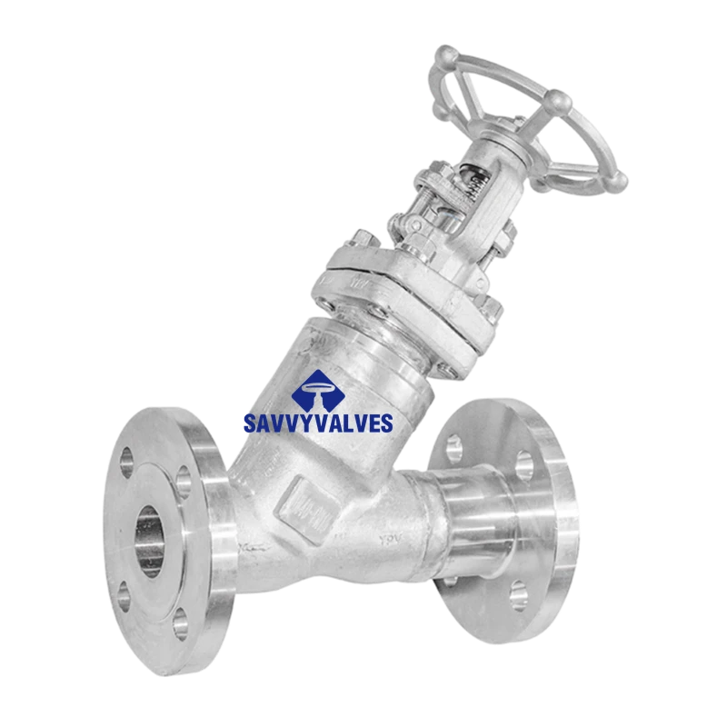 DN40-PN16-RF Y Pattern Bellows Seal Globe Valve