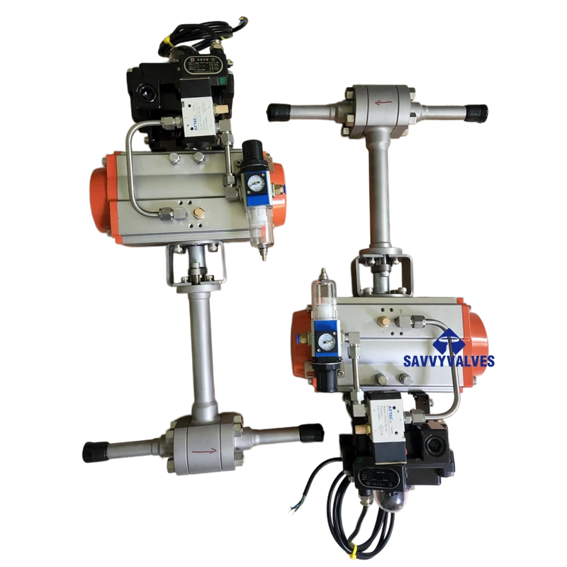 3-Piece Open Die Forged Cryogenic Ball Valve cw SA Pneumatic Actuated