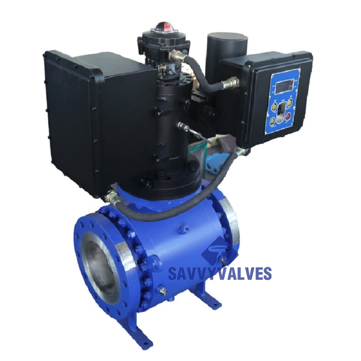 Electric hydraulic V port control ball valve