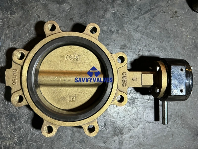 B148 C95800 Aluminum Bronze Lugged 6″ Butterfly Valve 150LB