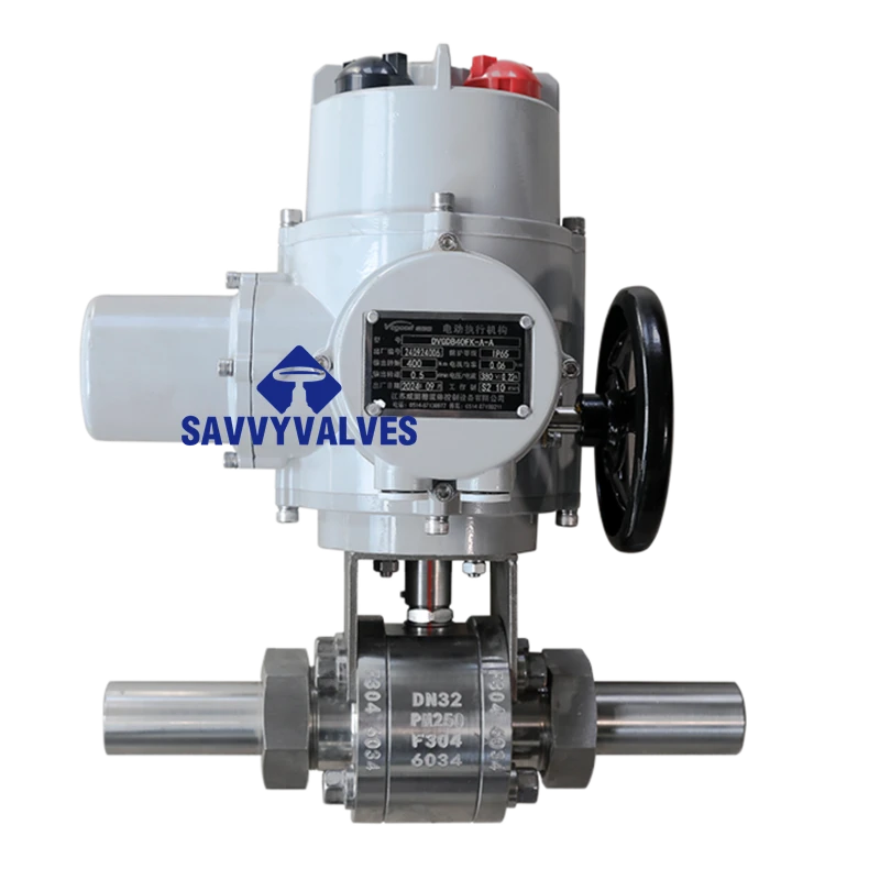 DN32-PN250-Nipples Motorized Floating Ball Valve