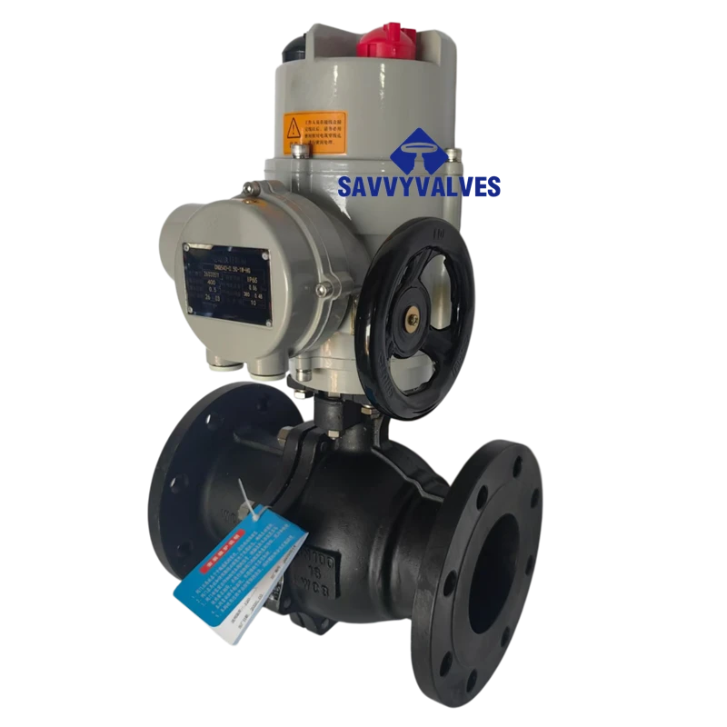 DN100-PN16-RF Motorized 2-Piece Floating Ball Valve