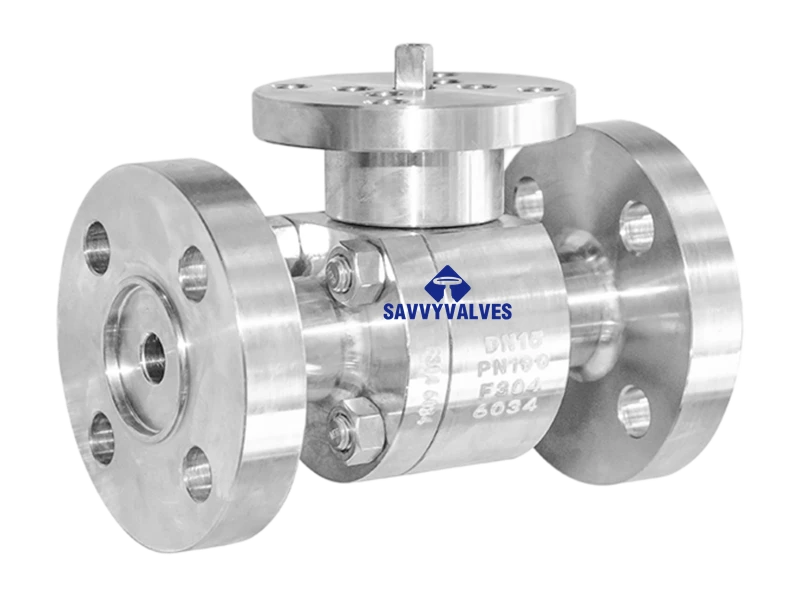 DN15-PN100 Metal Seated Floating Ball Valve Ready For Actuator