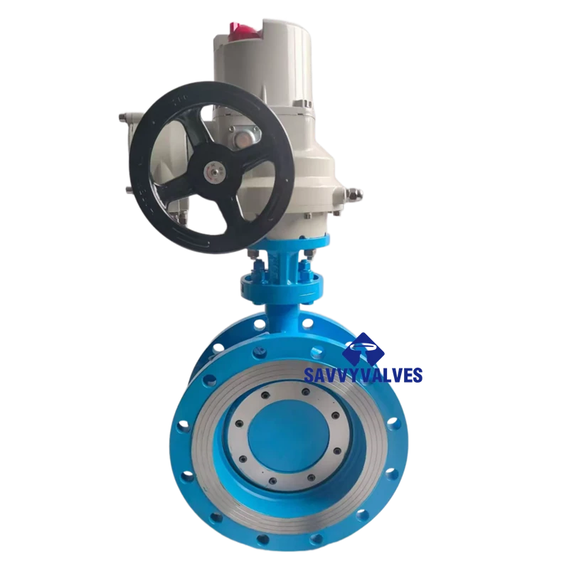 Motorized Triple offset Double Flange Butterfly Valve