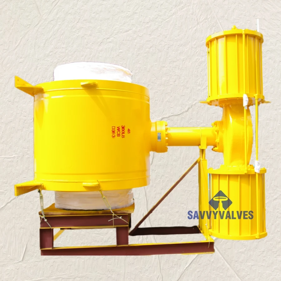 Fully welded trunnion ball valve pneumatic control