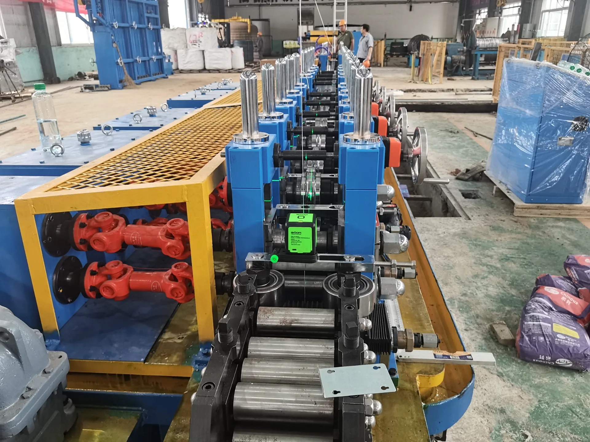 the flux cored wire production line is being installed