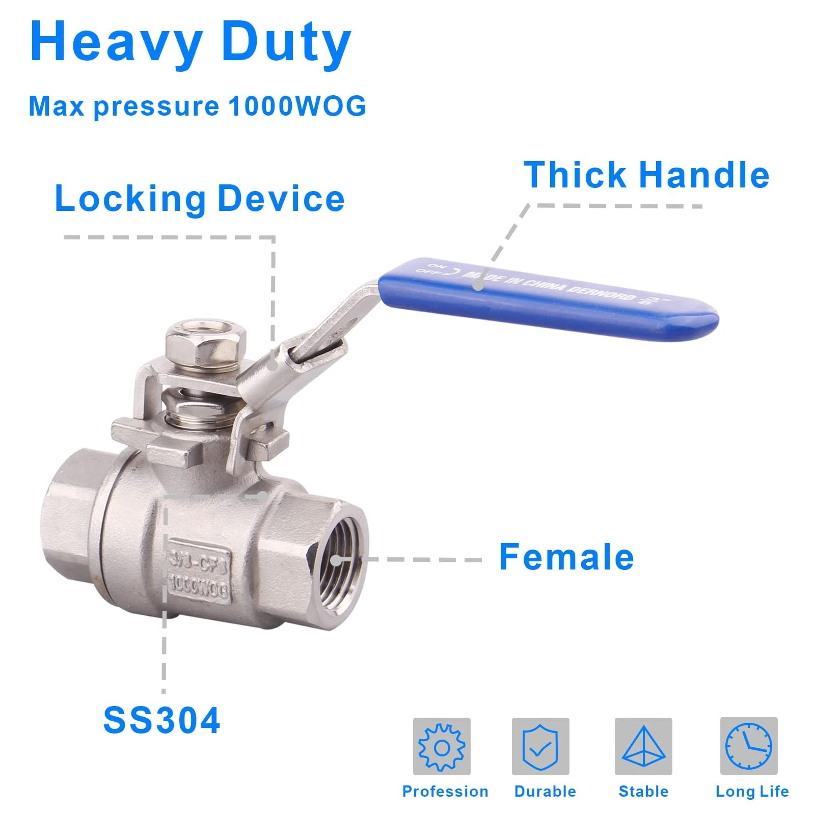 Stainless steel ball valve,SS201,SS304,SS316