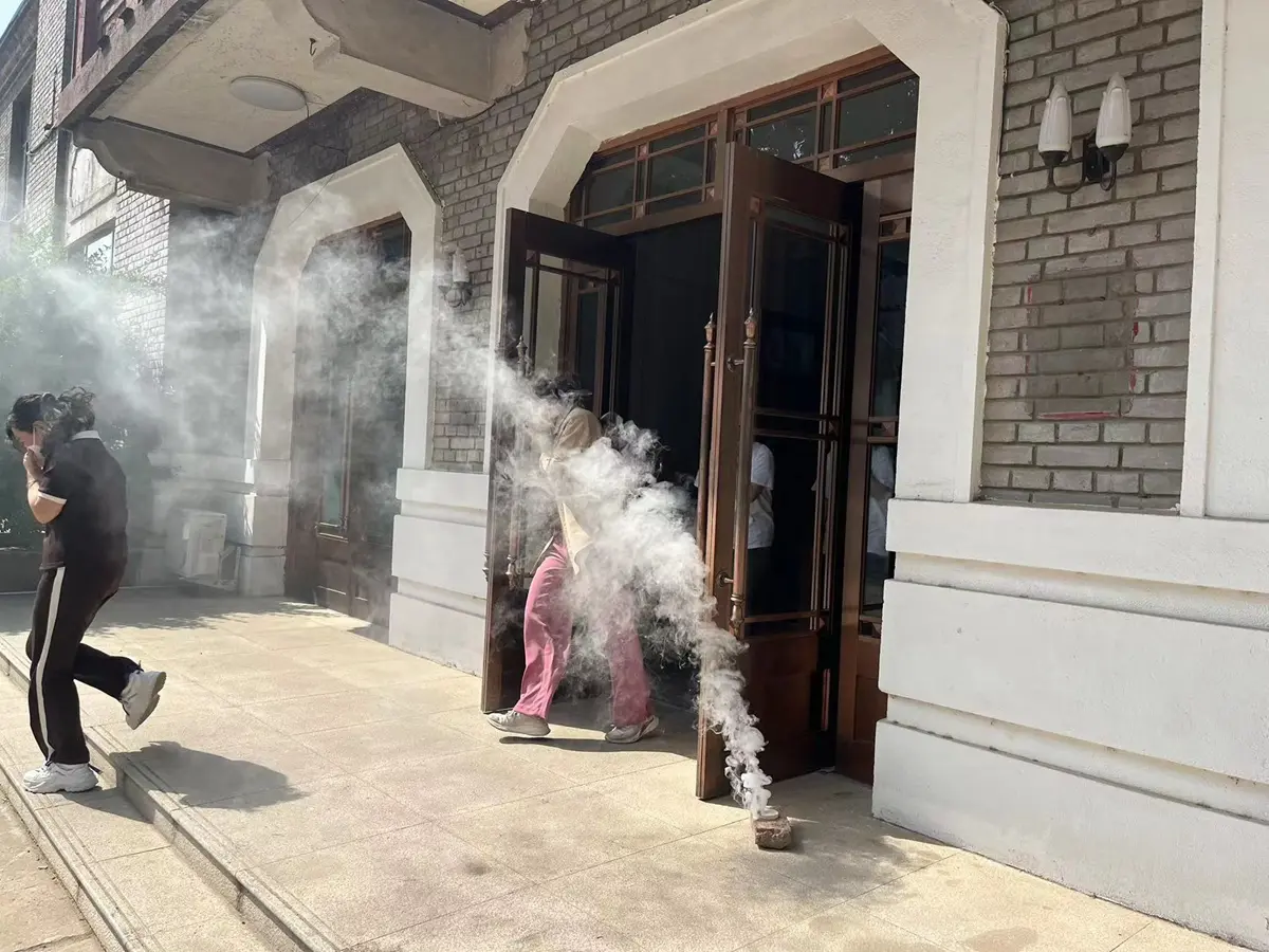 Fire and escape drill training.