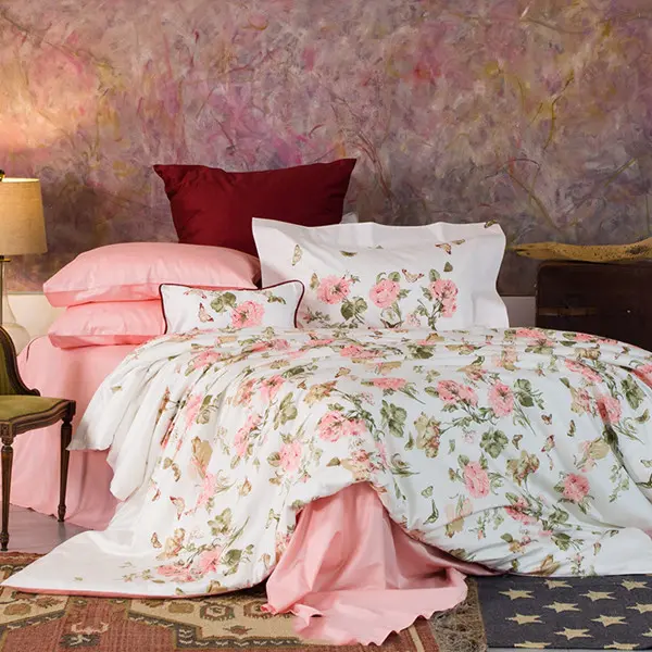 100% Cotton Stain Embroidered Bedding Sets 9 Pieces