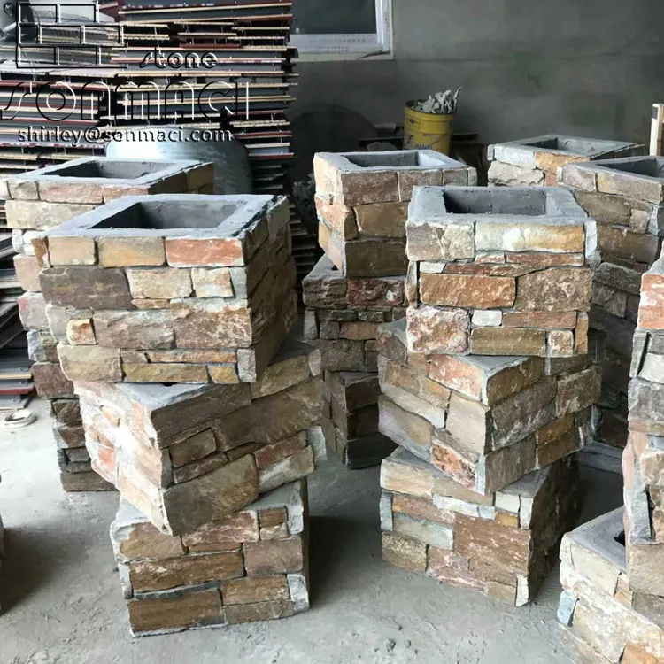 Elegant Slate Pillars: Durable Natural Stone for Your Space