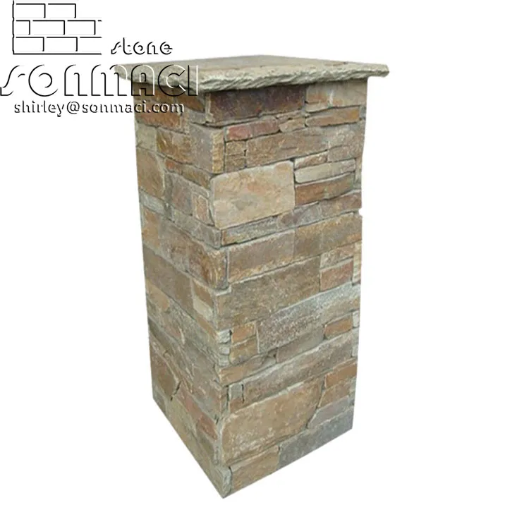 Elegant Slate Pillars: Durable Natural Stone for Your Space