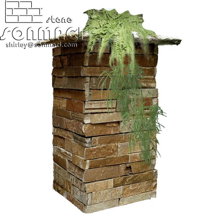 Elegant Slate Pillars: Durable Natural Stone for Your Space