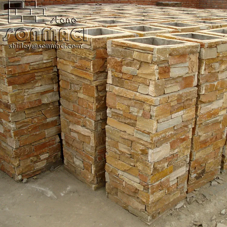 Elegant Slate Pillars: Durable Natural Stone for Your Space