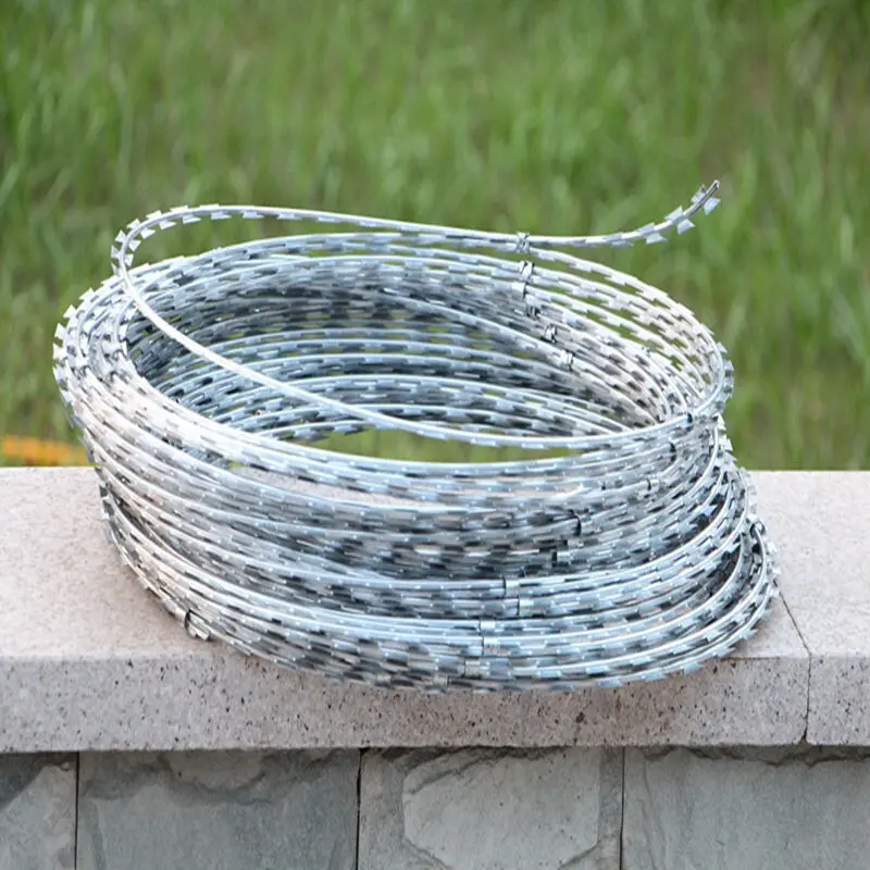 Galvanized Steel Concertina Razor Barbed Wire Fencing Wire