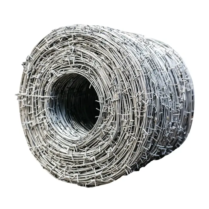Galvanized Flat Barbwire Fence Barbed Wire With Post for Farm Field Fence