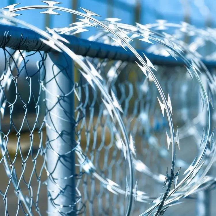High Security Galvanized Razor Barbed Wire Fence