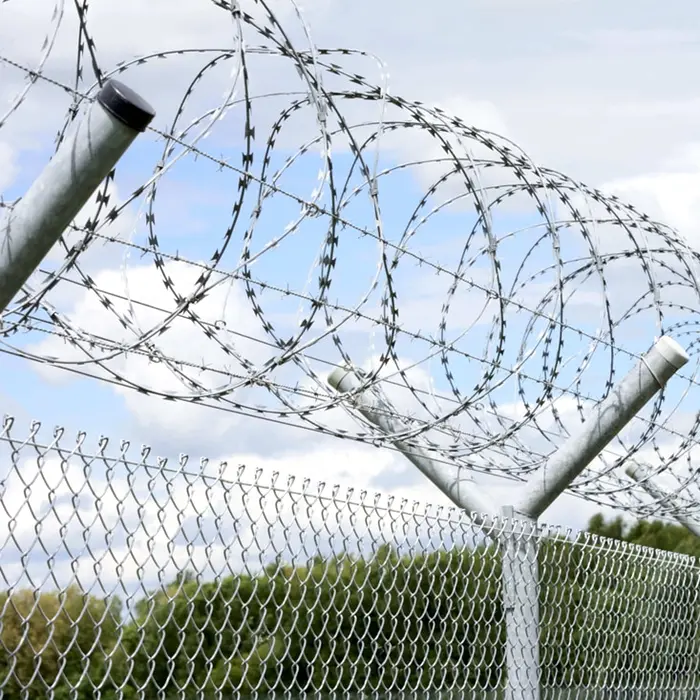 PVC Coated Steel Razor Barbed Wire Mesh Fence for Construction Protection Prisons with Cross Razor Type