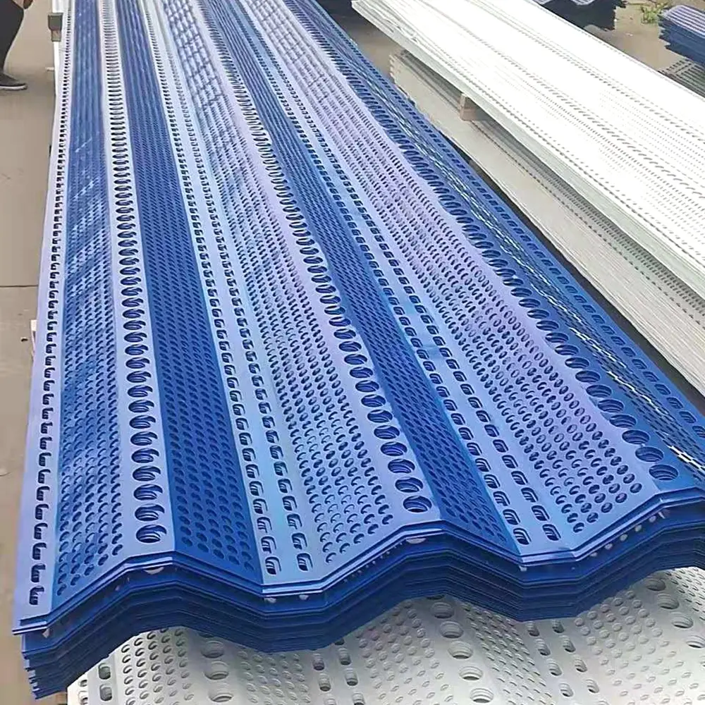 Perforated Wind Dust Suppression Wall Three-peak windbreak fence
