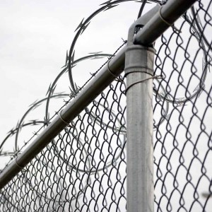 Is it necessary to install razor blade wire on prison protective nets?