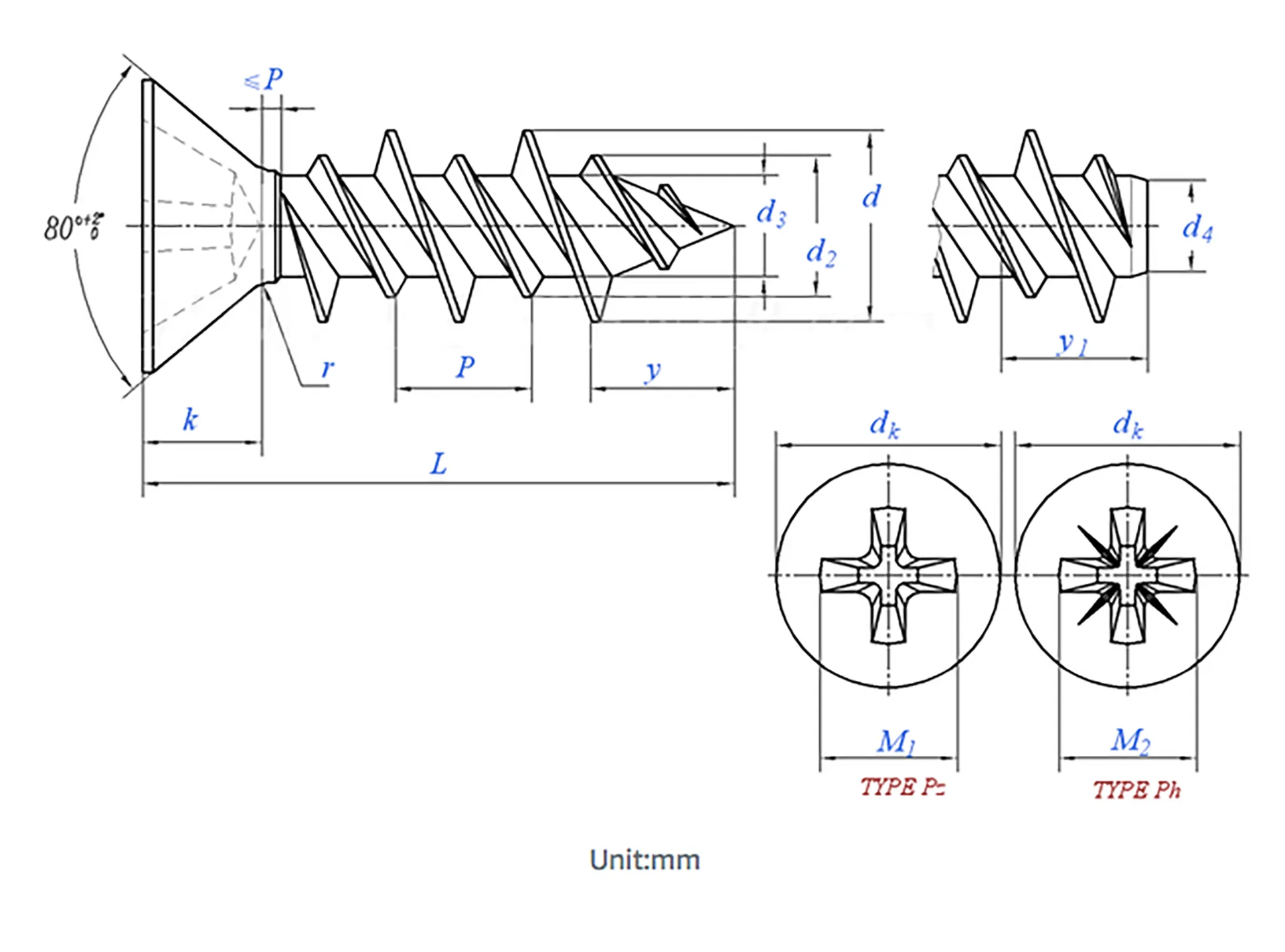 Pan Head Phillips Self-Drilling Screws