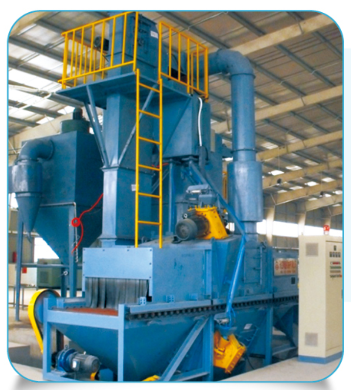 Roller continuous through-type shot blasting machine