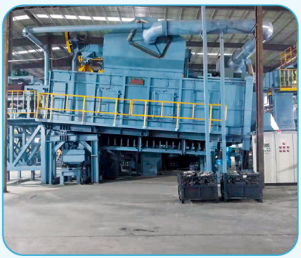 Continuous swing through-type shot blasting machine