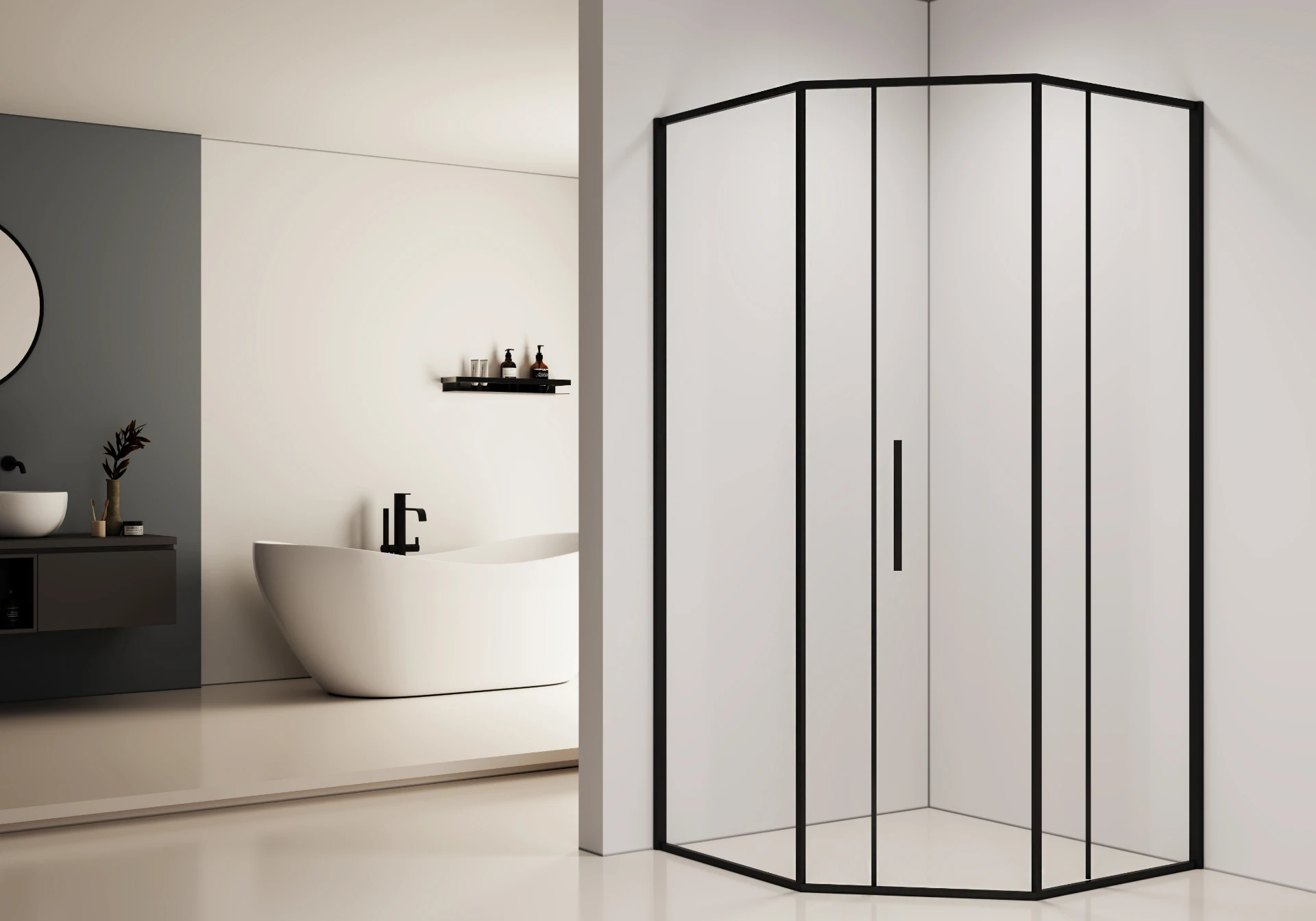 bathroom glass enclosure